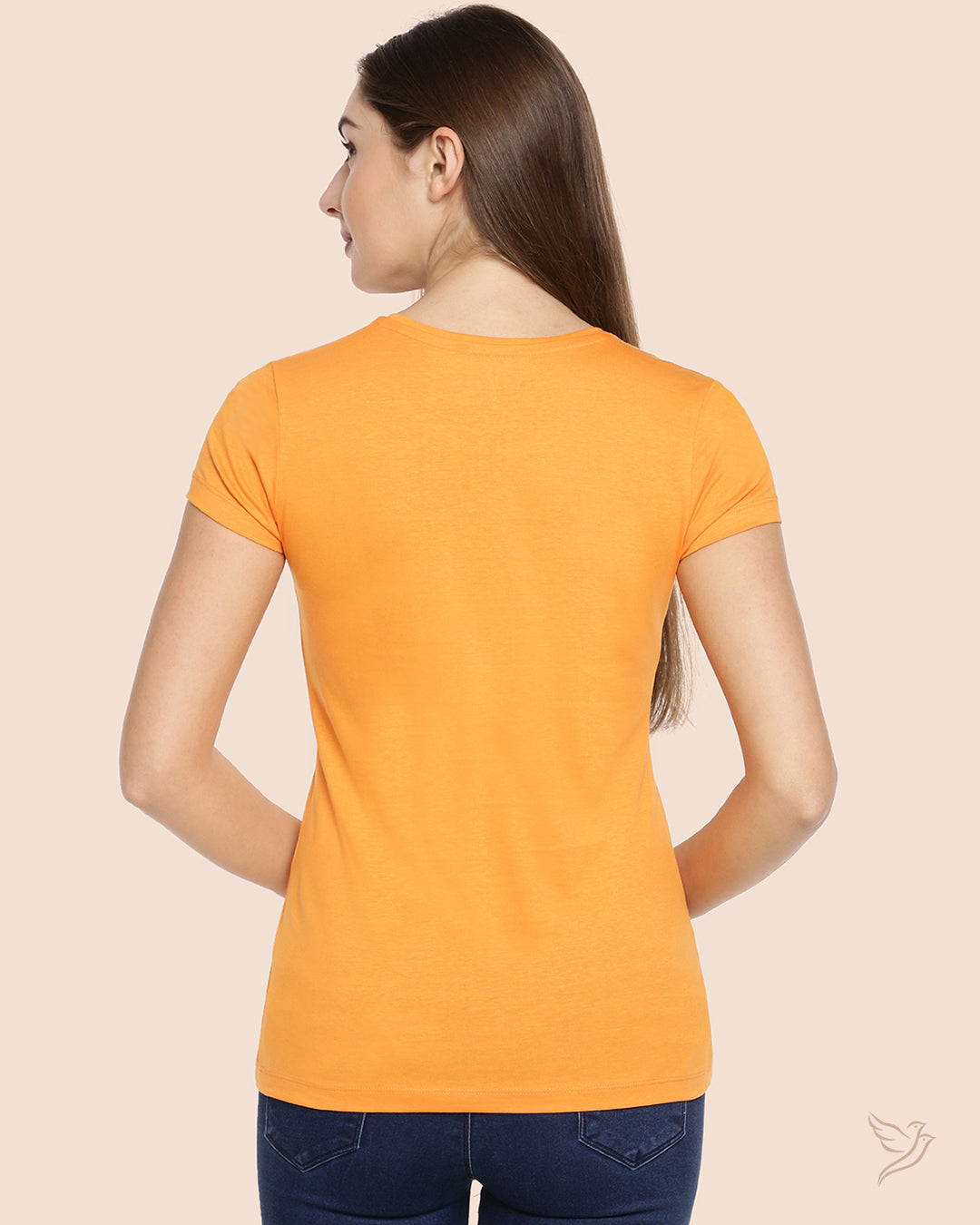 Orange Tango Slim Fit Signature Tee for College Girls