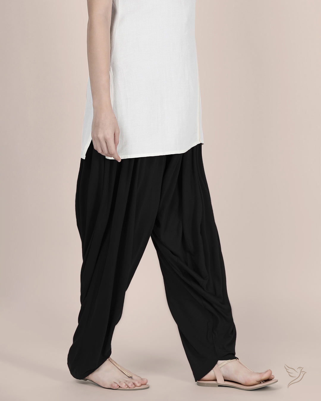 Carbon Black Patiala Pant for College Girls