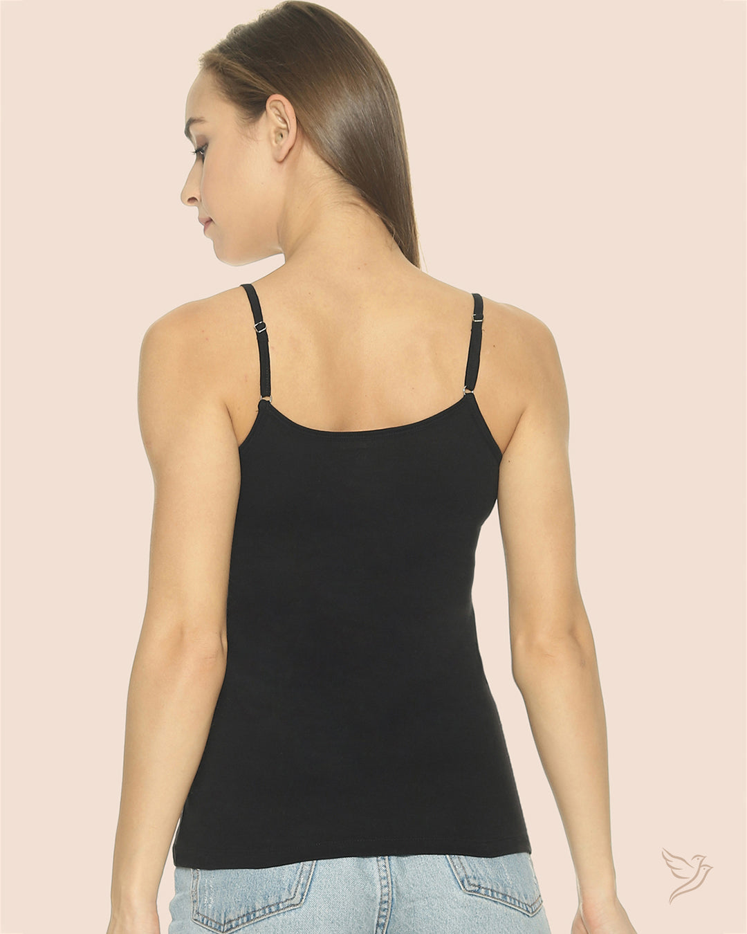 Carbon Black Cami with Adjuster for College girls