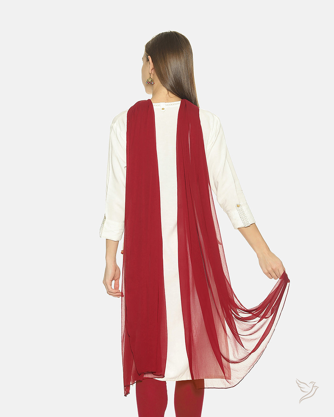 Stylish Mehandi Maroon Women Matching Shawl