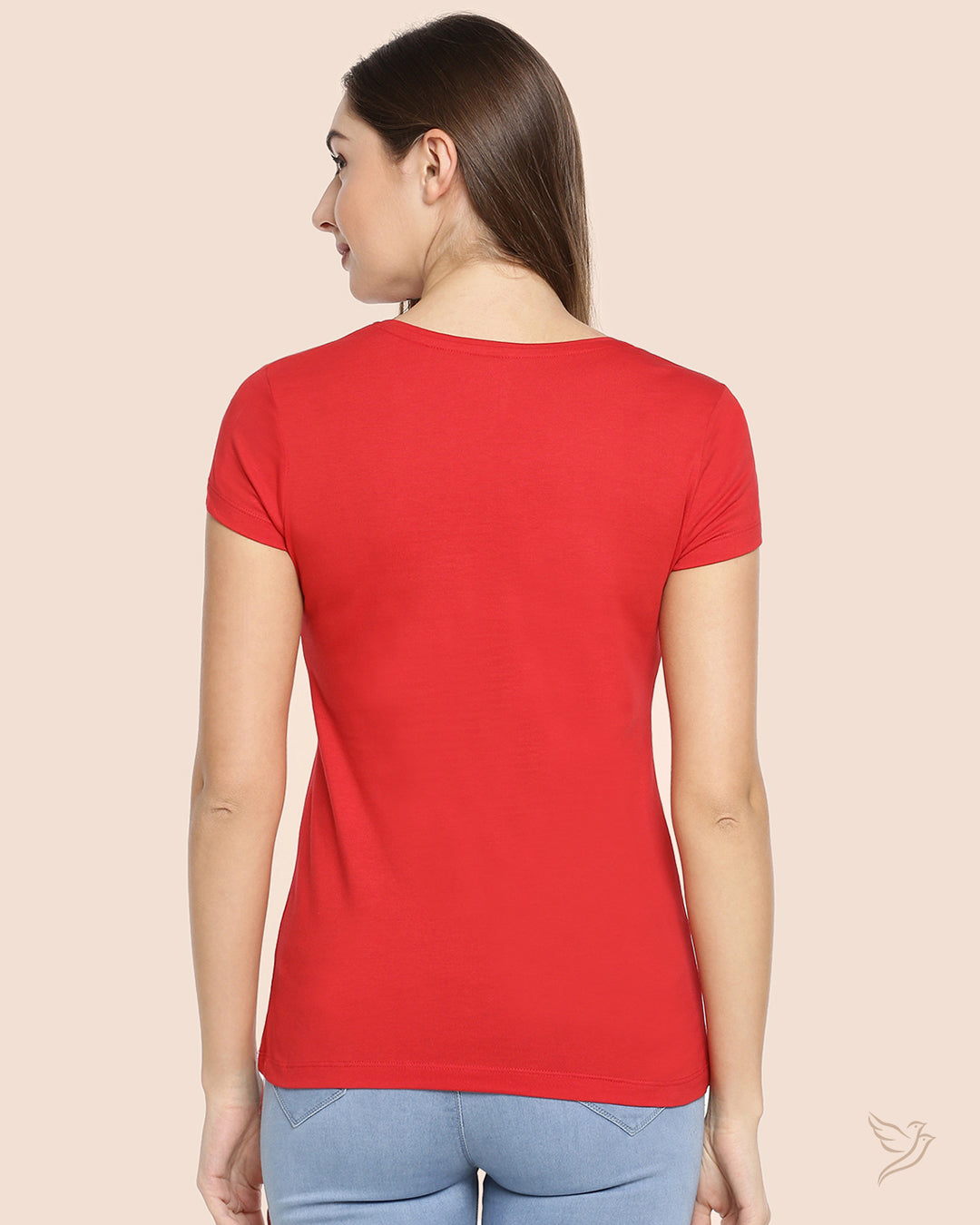 Lip Stick Slim Fit Signature Tee for College Girls