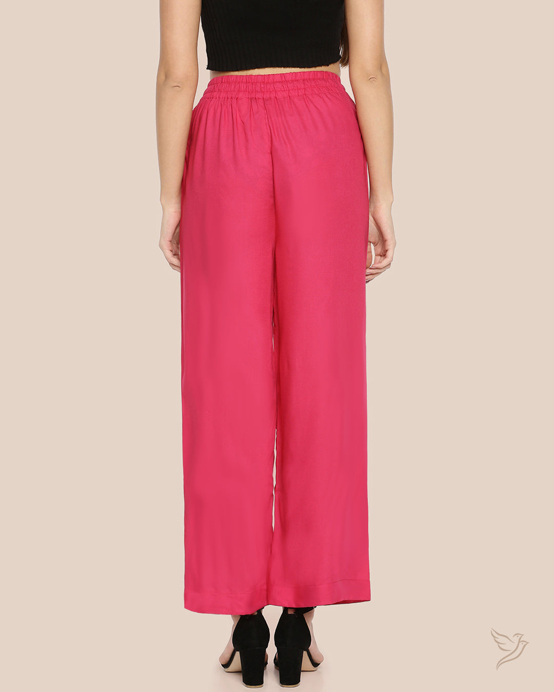 Bubble Gum Solid Wide Leg Palazzo for College Girls