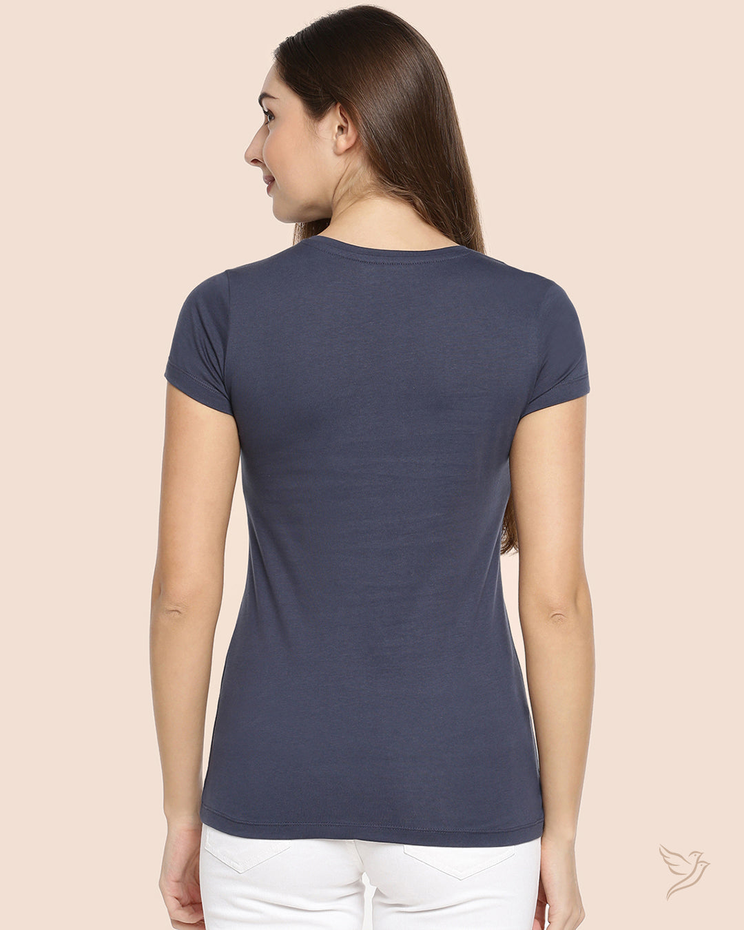 Indigo Denim Slim Fit Signature Tee for College Girls