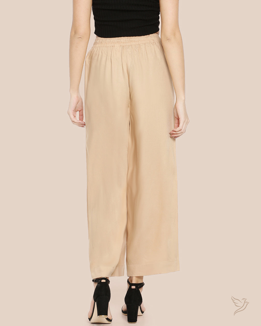 Butter Scotch Solid Wide Leg Palazzo for College Girls