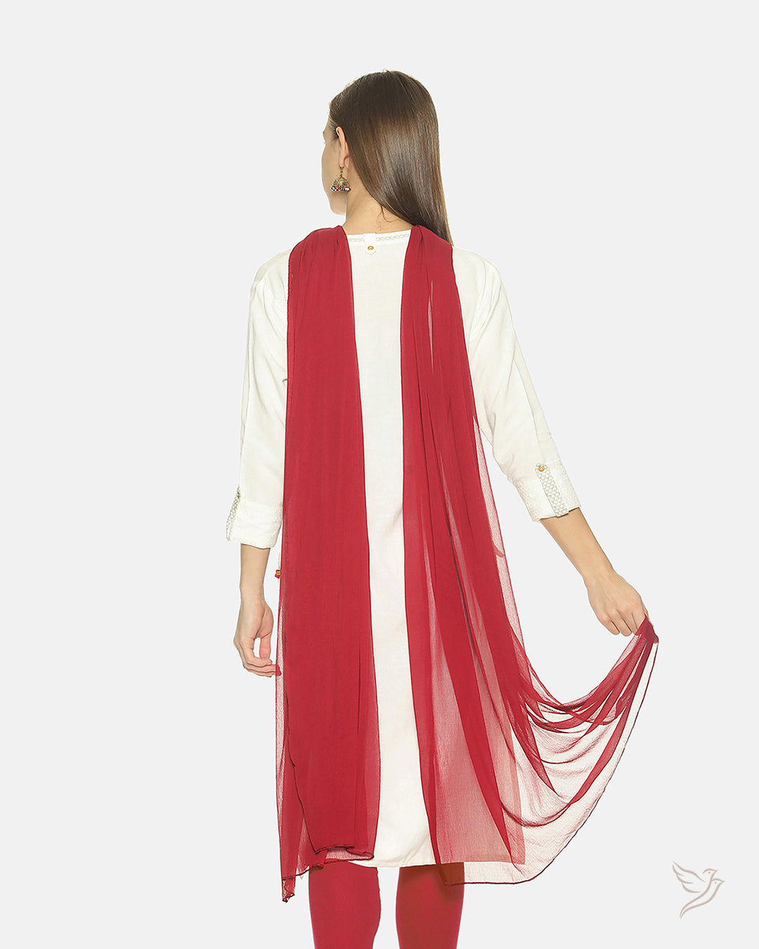 Stylish La Burgandy Women Matching Shawl