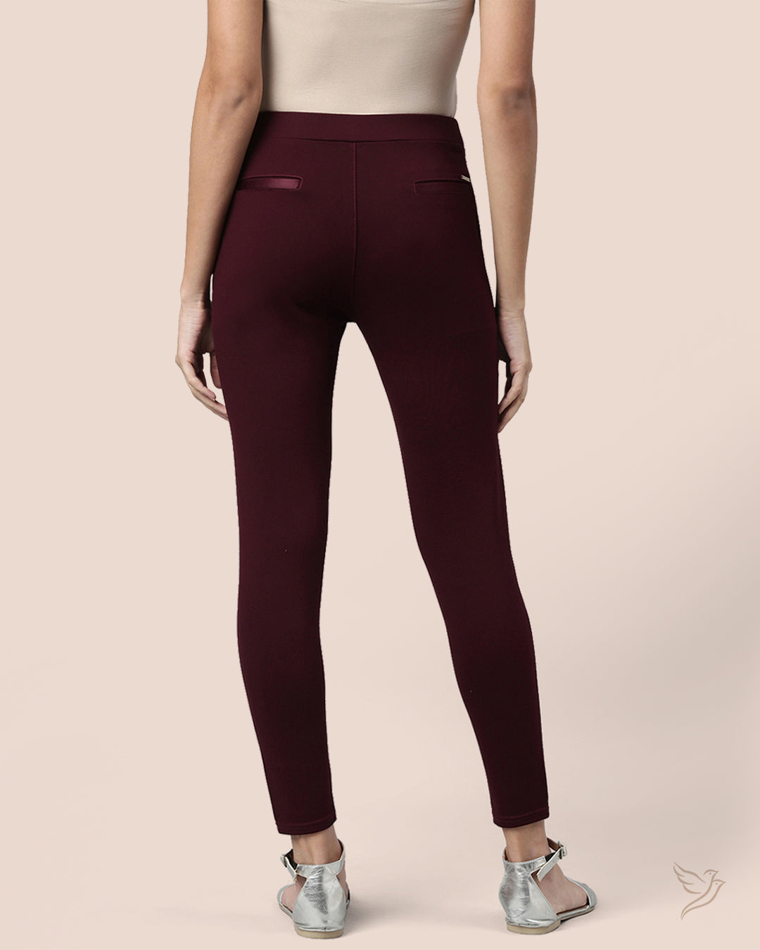 Stylish Maroon Women Solid Treggings