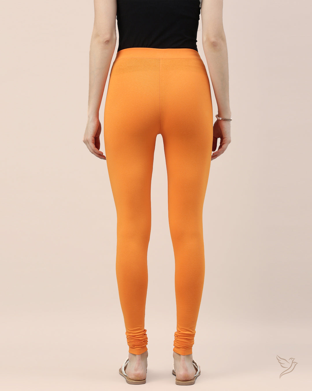 Stylish Orange Tango Cotton Churidar Legging