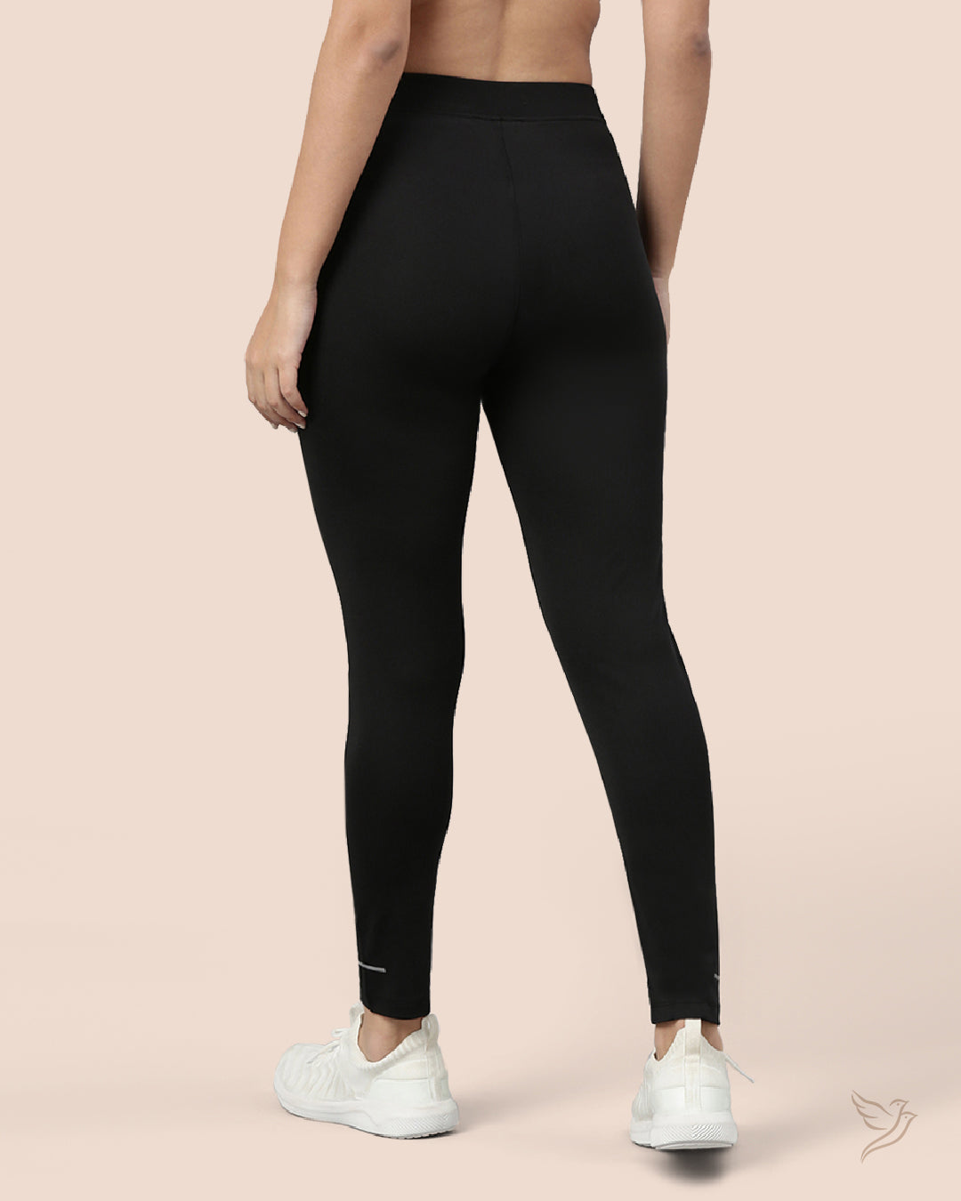 Stylish Black Women Performance Tights Mid Waist