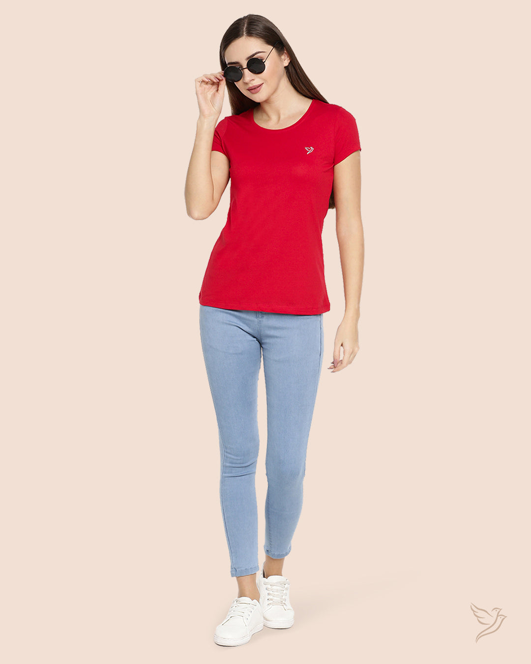 Stylish Lip Stick Women Slim Fit Signature Tee