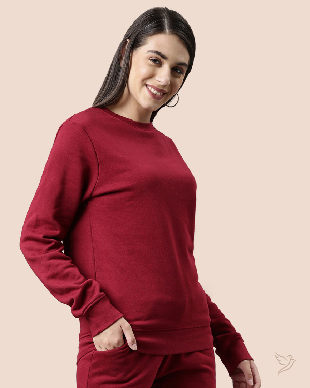 Maroon Sweat Shirt for College Girls