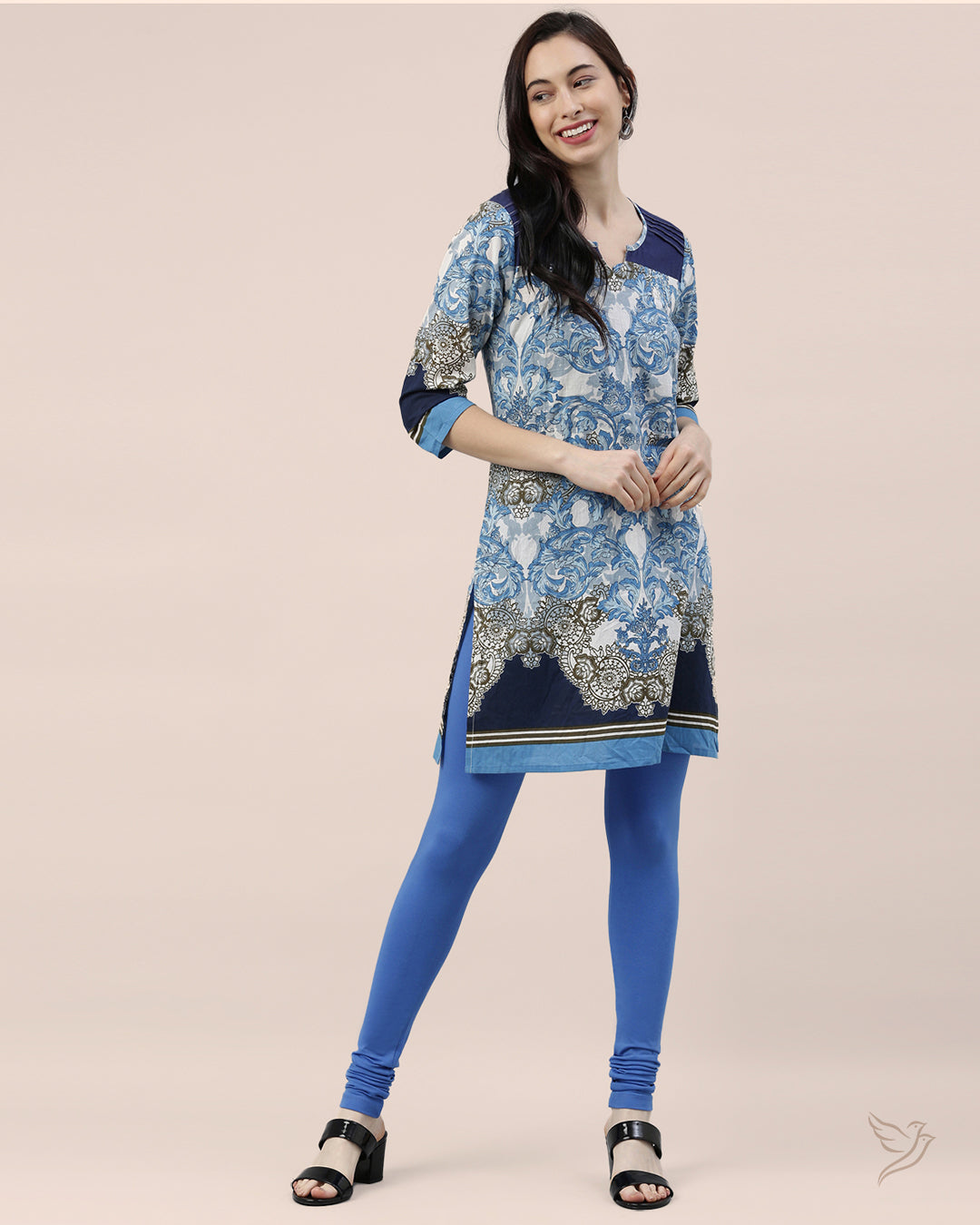 Luxury Royal Blue Cotton Churidar Legging  