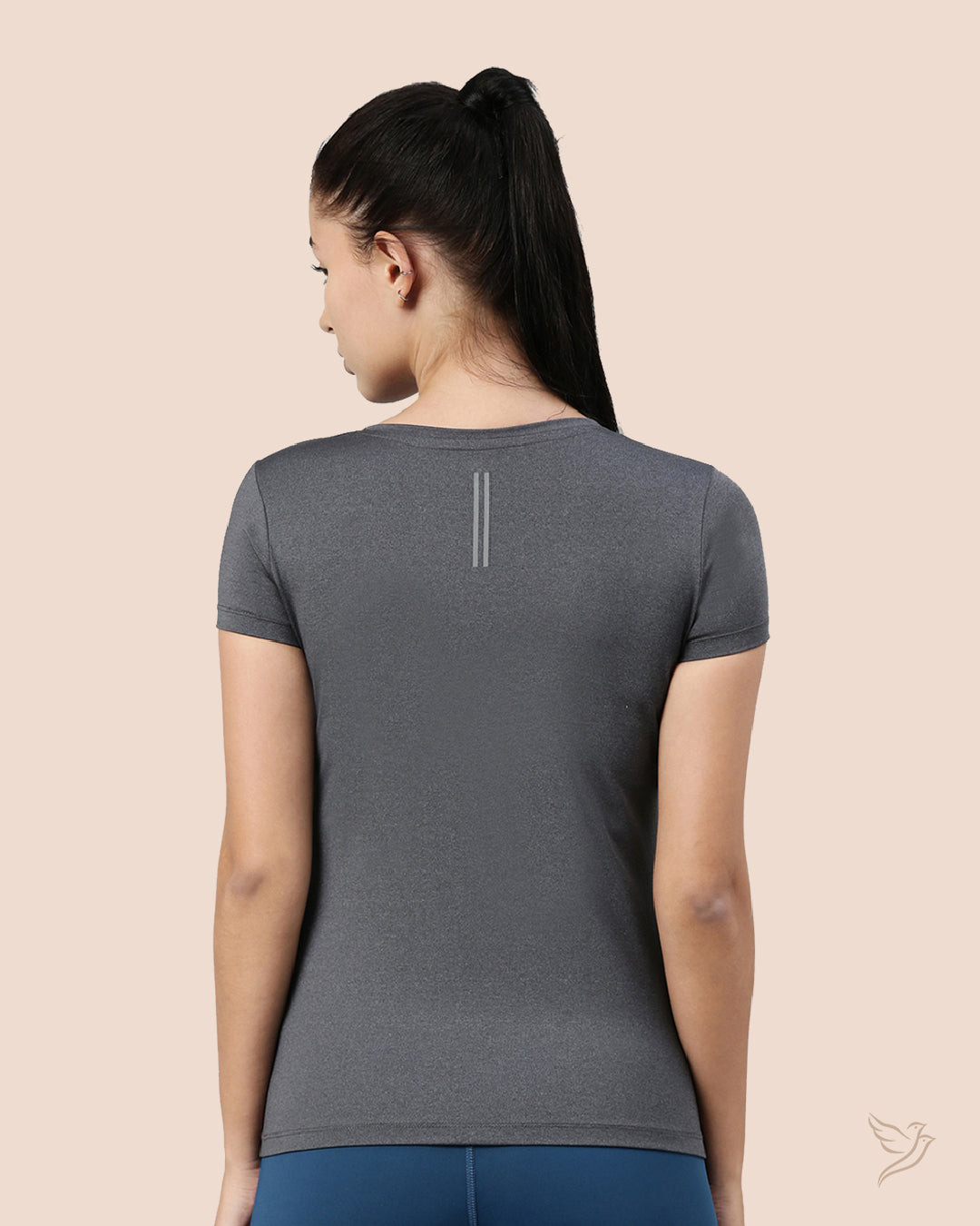 Stylish Carbon Grey Active T - Shirt   