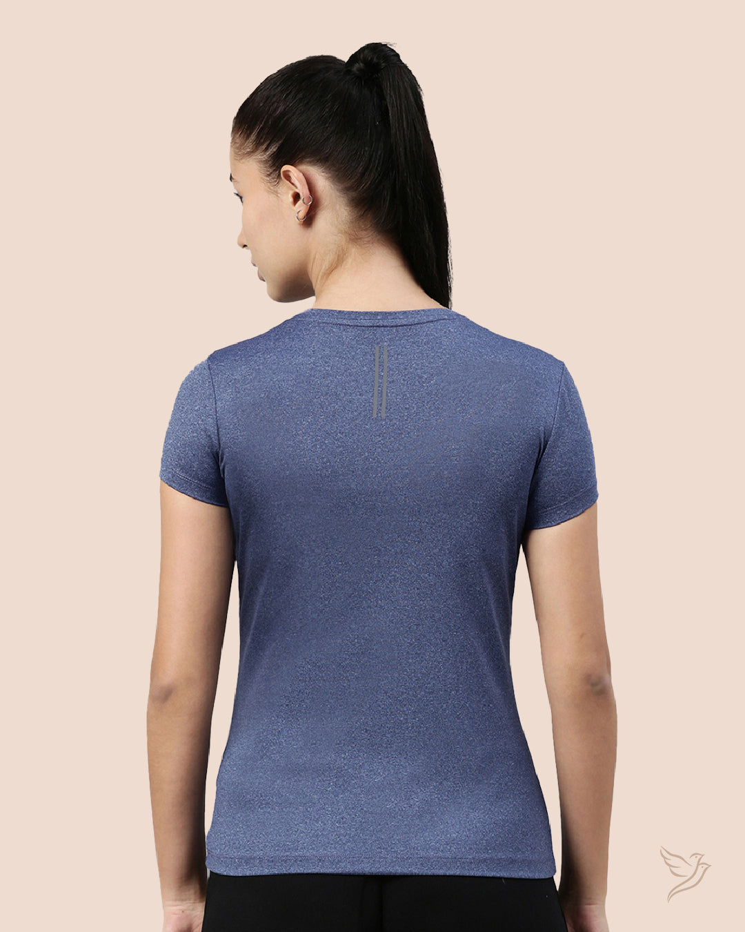 Stylish Blue Melange Active T - Shirt   