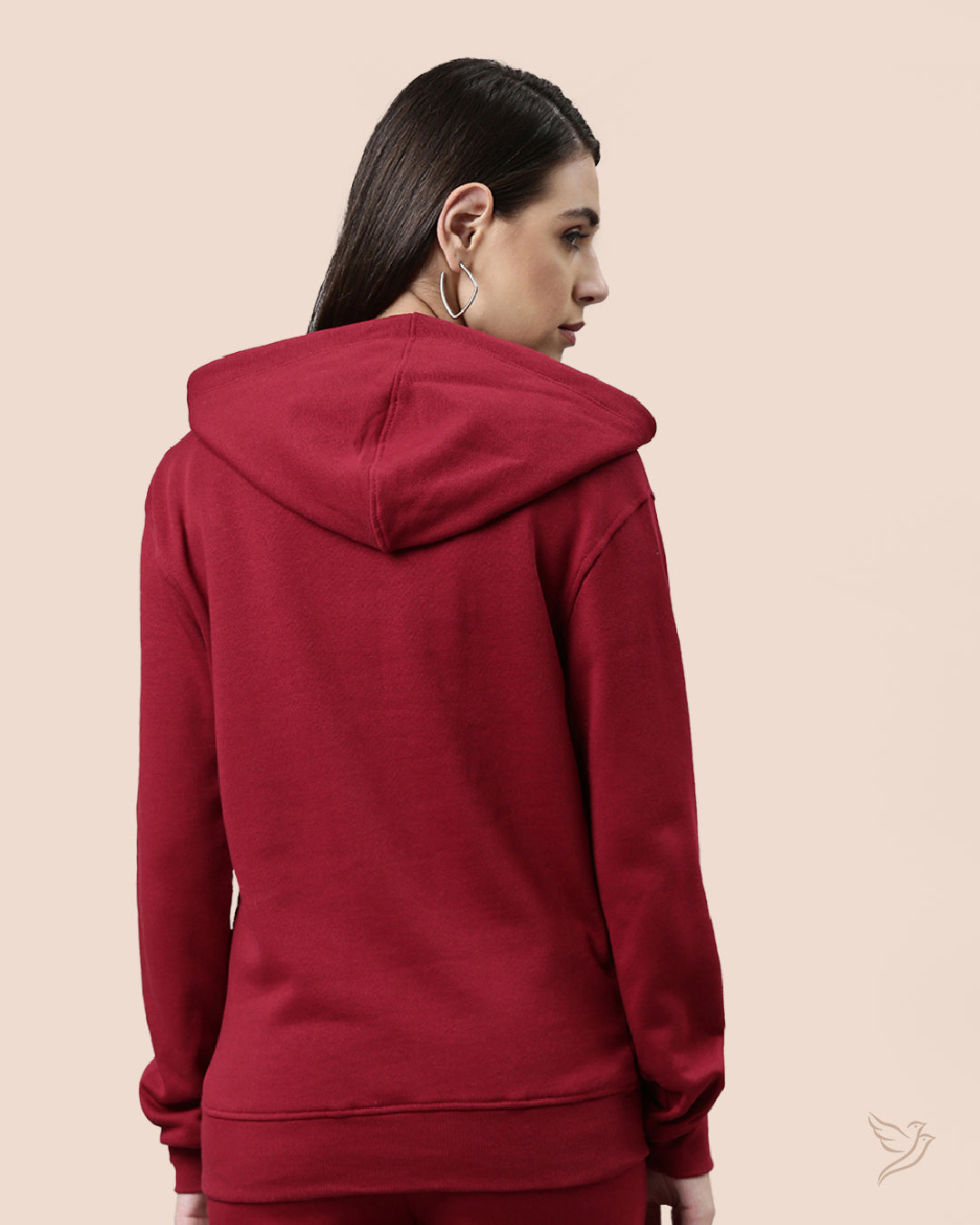 Luxury Maroon Women Hoodie