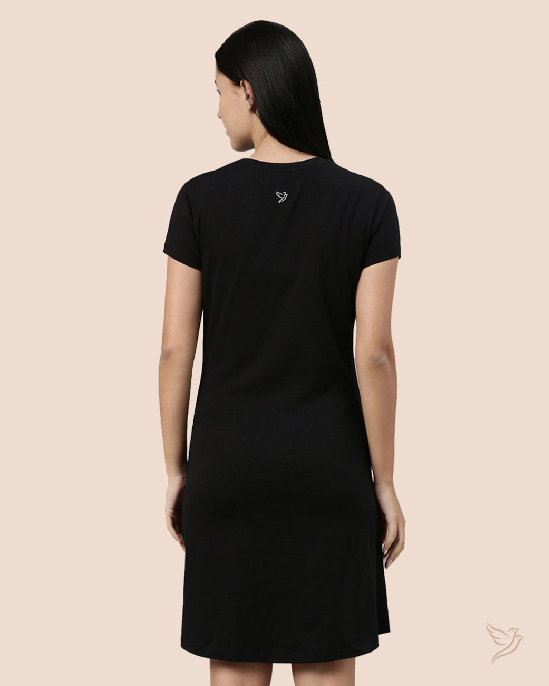 Luxury LT0007 - Black Women Lounge Wear Long Tee