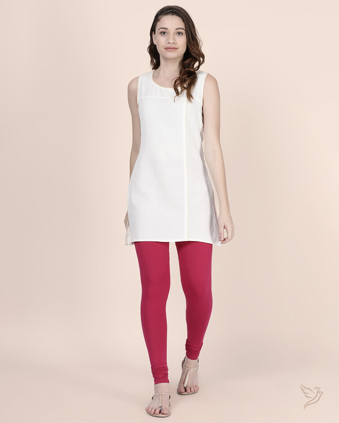 Luxury Bubble Gum Cotton Churidar Legging  