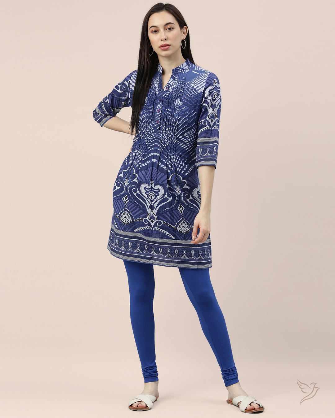 Luxury Blue Chip Cotton Churidar Legging  