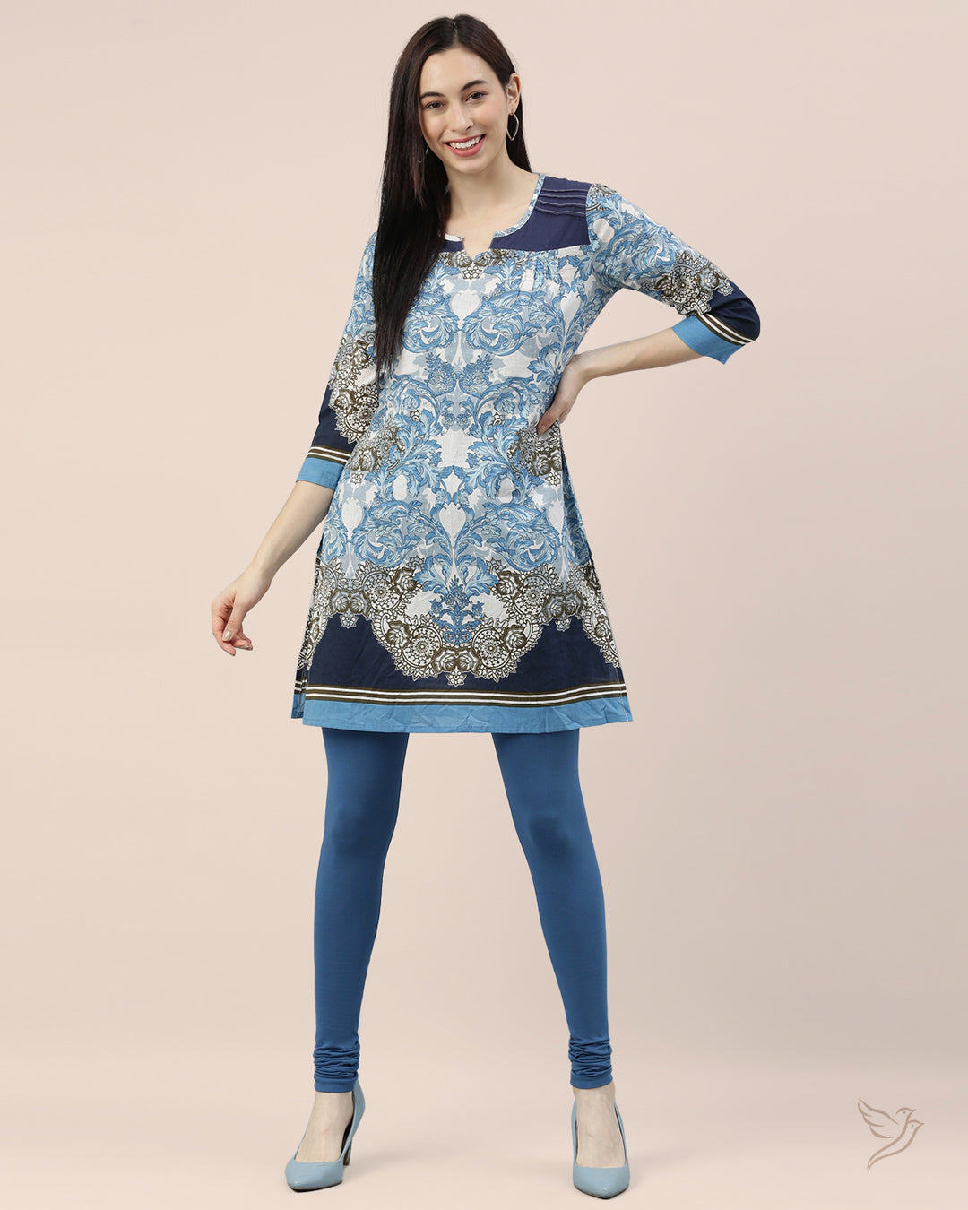 Luxury Blue Heaven Cotton Churidar Legging  