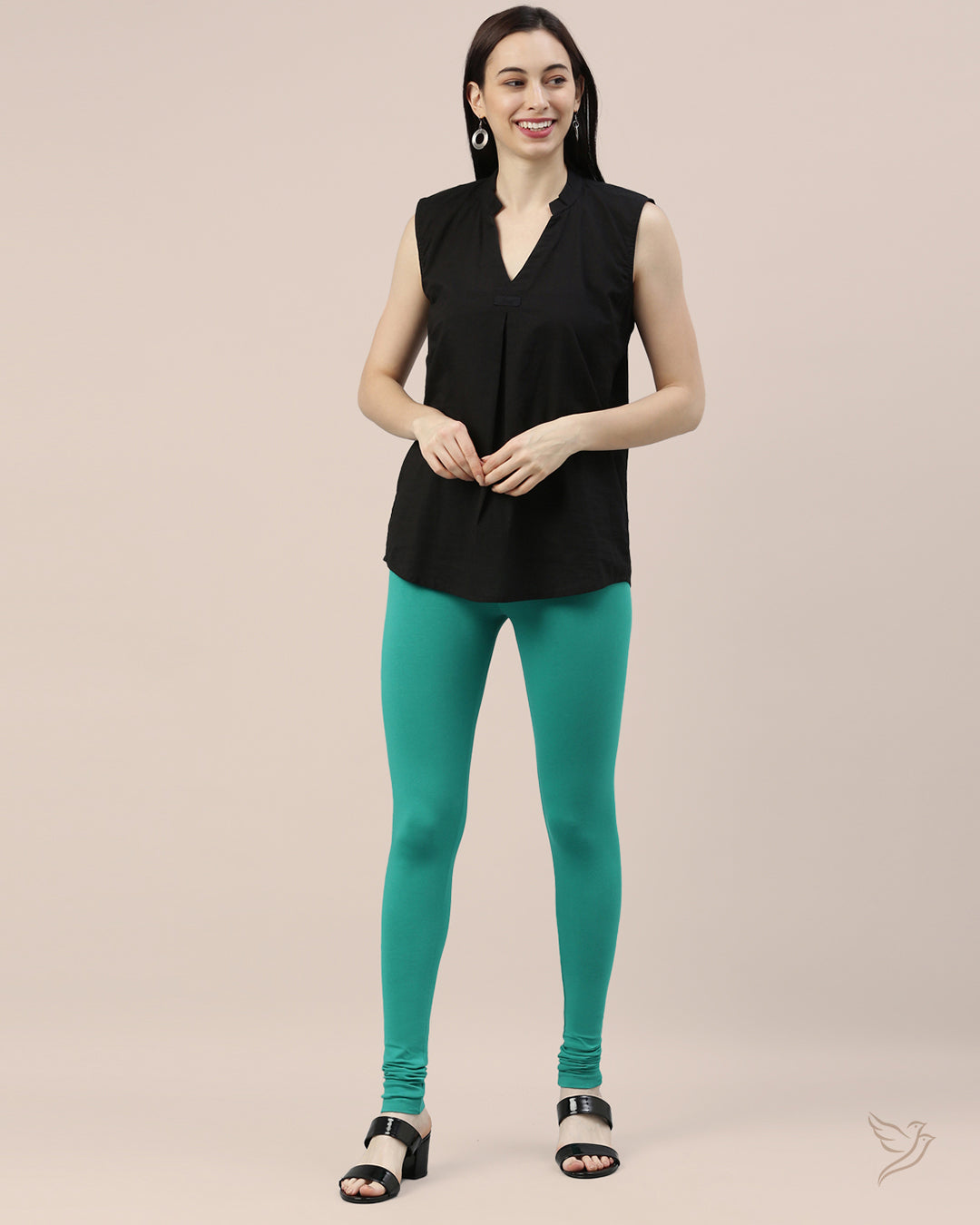 Luxury Emerald Lexus Cotton Churidar Legging  