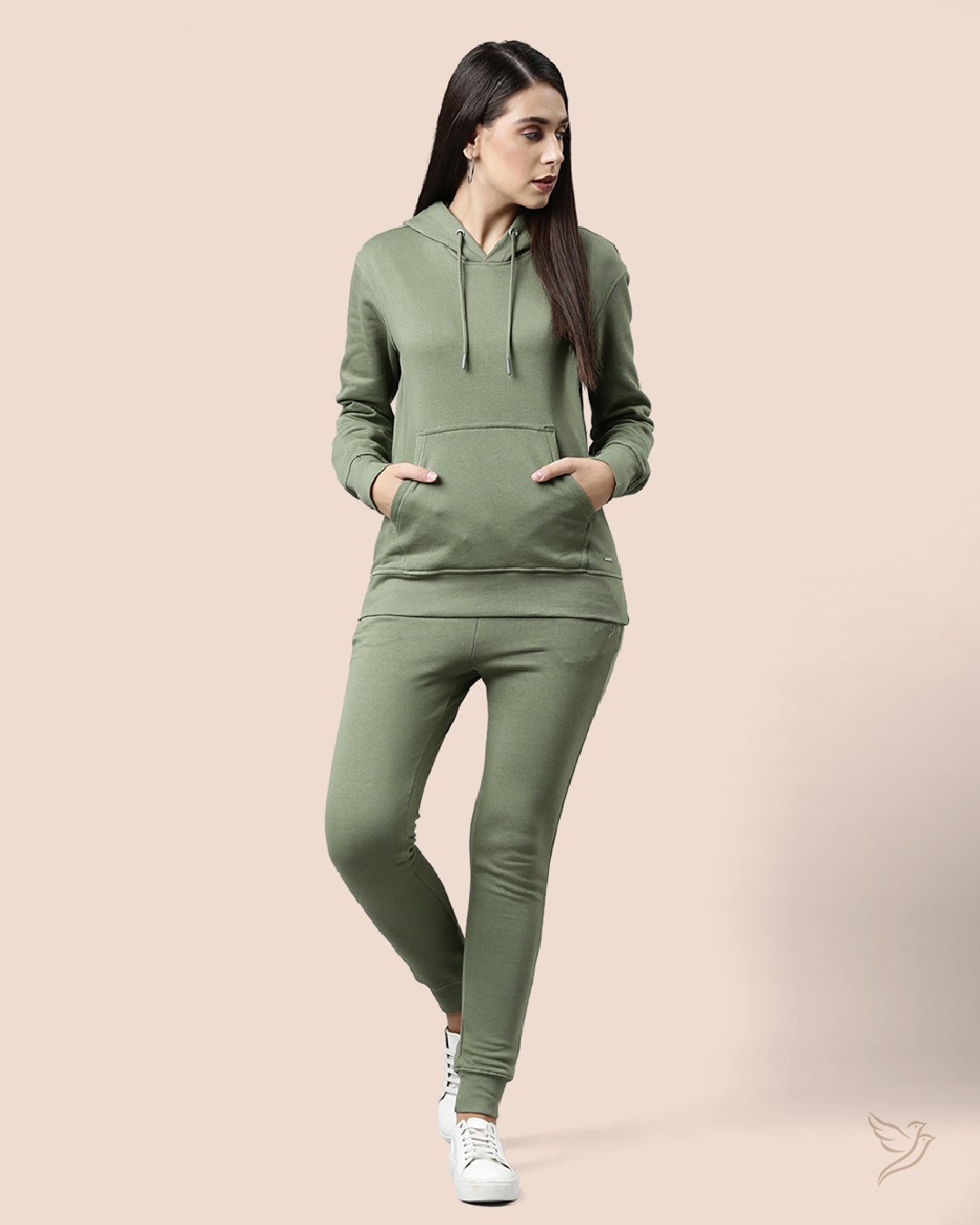 Comfortable Olive Women Hoodie