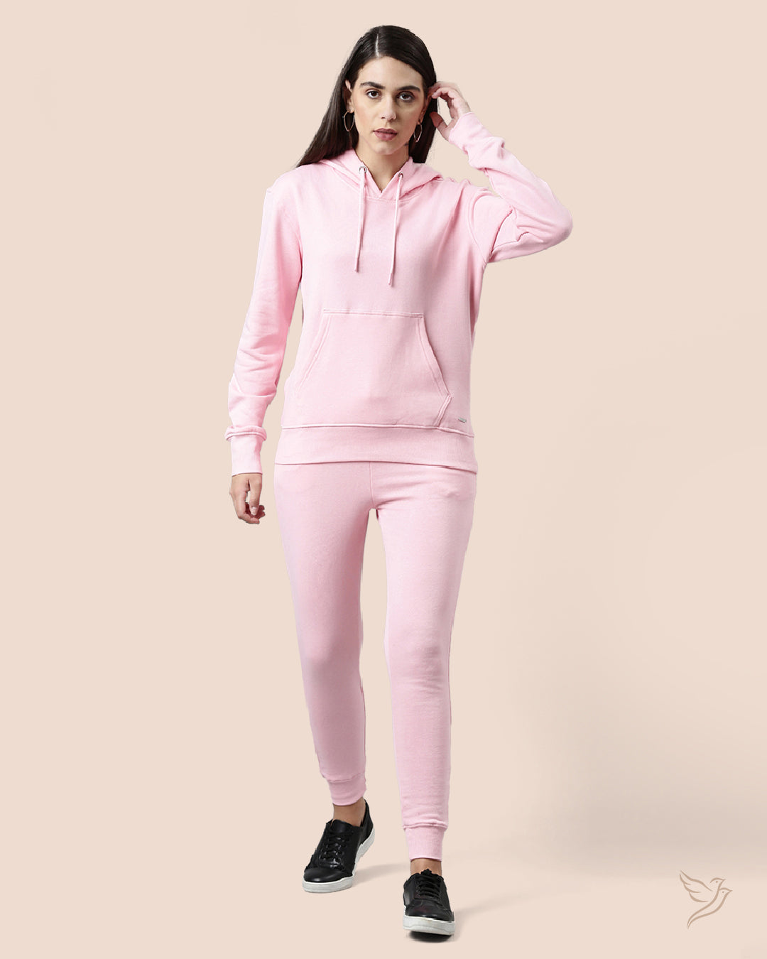 Comfortable Light Pink Women Hoodie